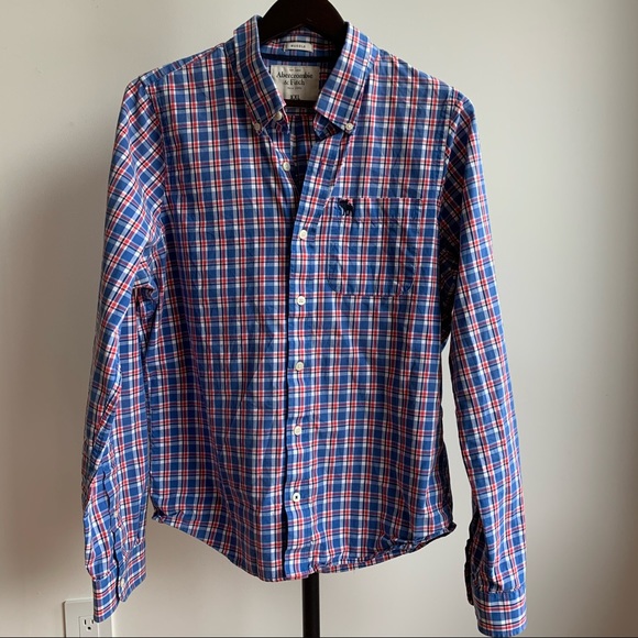 Abercrombie long sleeve plaid shirt size L - Picture 1 of 3